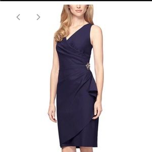 Size 8 cocktail dress in navy blue by Alex.